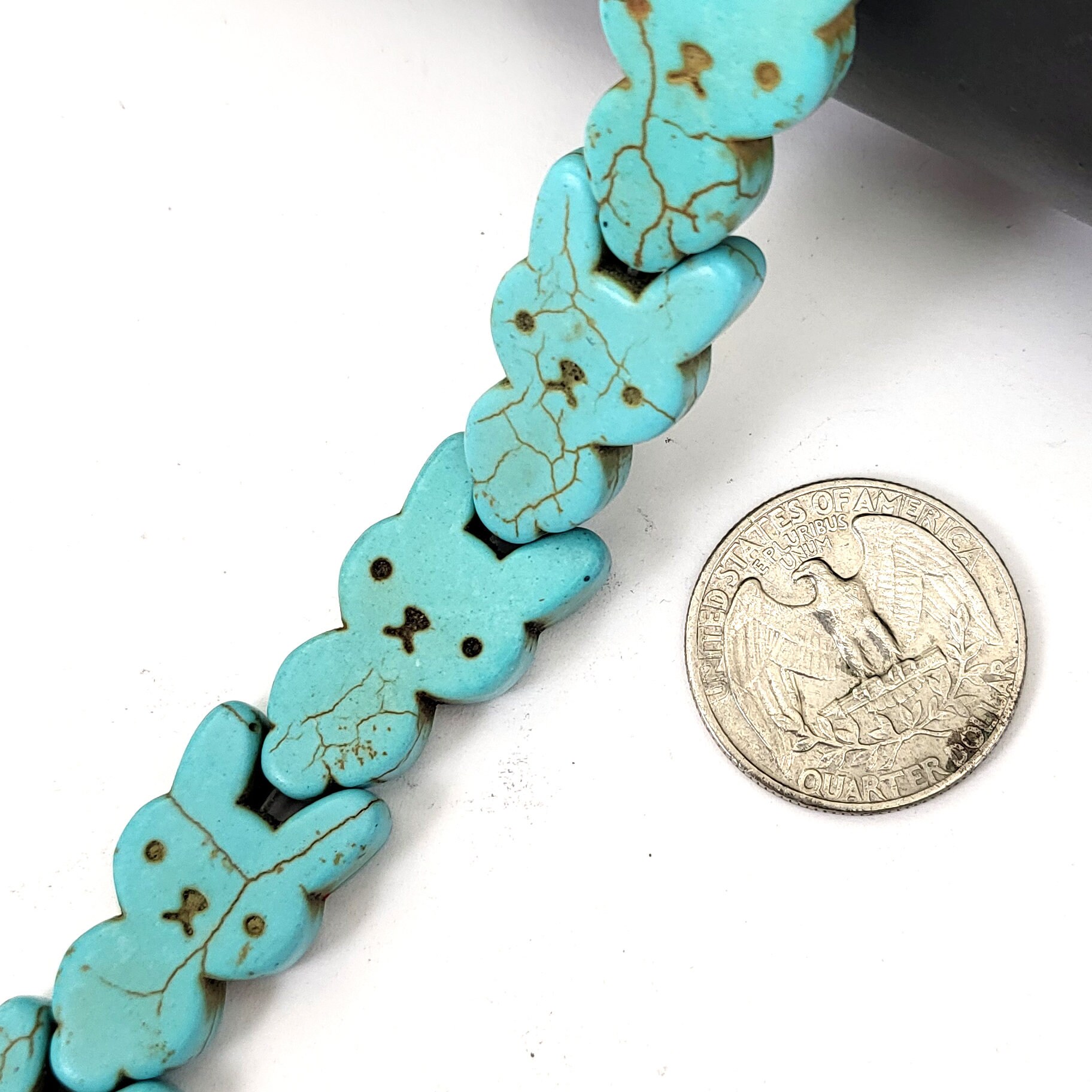 Tourquoise Rabbit Turquoise Rabbit Beads – Magnesite Howlite 27mm 16pcs - Etsy