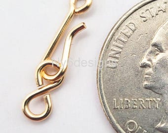 14k Gold Filled Hook and Eye Clasp Set 18 Gauge