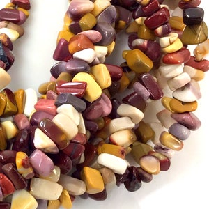 Mookaite Chip Bead Colorful Gemstone Nugget Pebble Chip Bead 7mm-10mm Raw Stone Chip 30" Full inch Strand High Quality Gemstone Bead