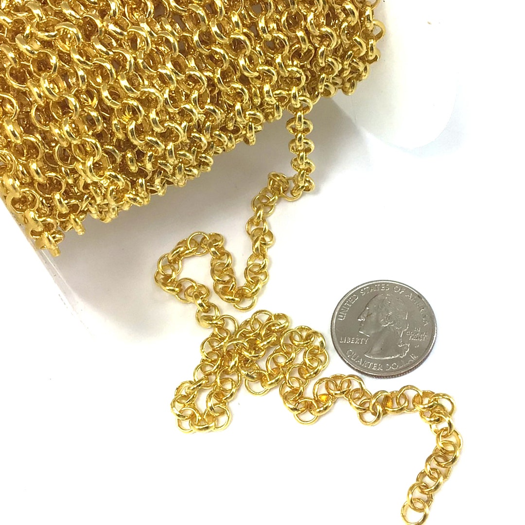 6mm Gold Rolo Chain 6mm Belcher Chain Necklace Round Link Chain