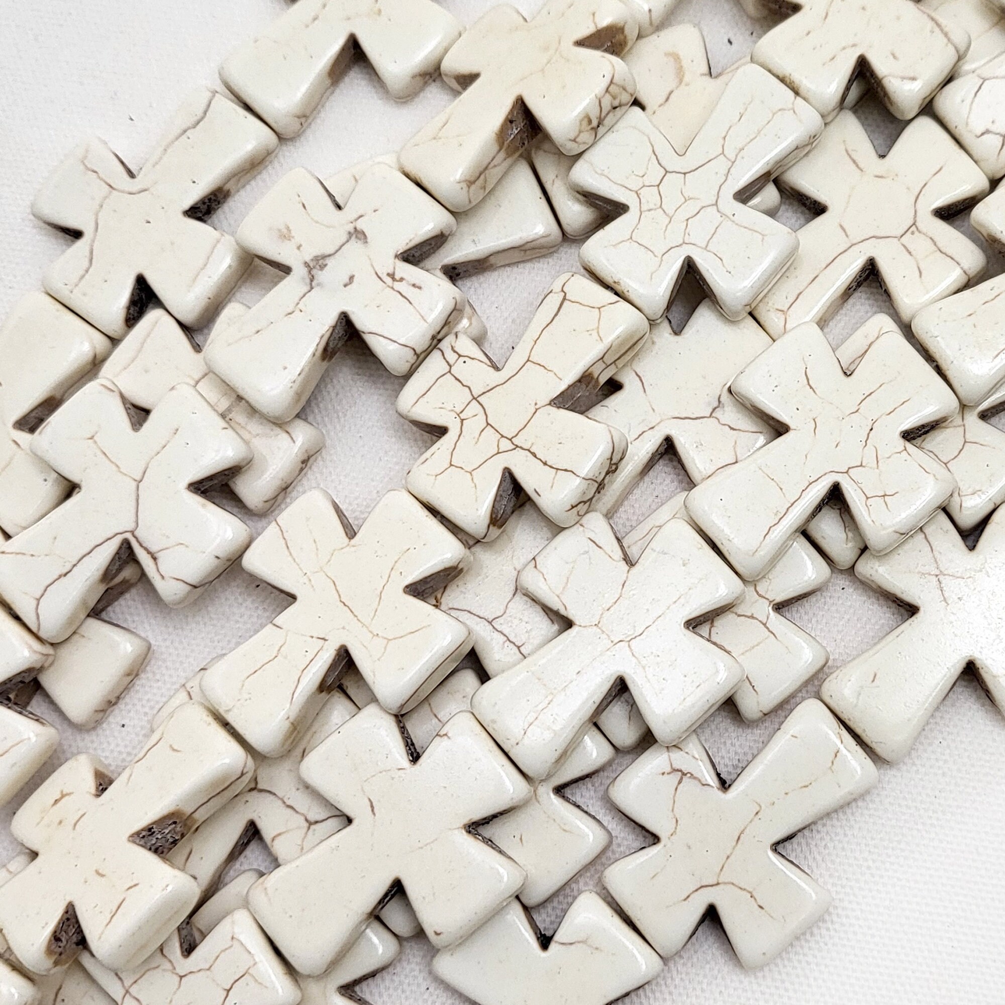 35x30mm 50x40mm Howlite Turquoise Cross Pendant Beads Necklace Making ...
