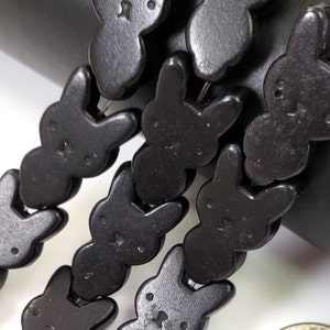 Zuni Black Rabbit Bead Turquoise Bead - White Rabbit Stone Magnesite Turquoise Howlite Spacer Loose Beads 16pcs 27mm High Quality
