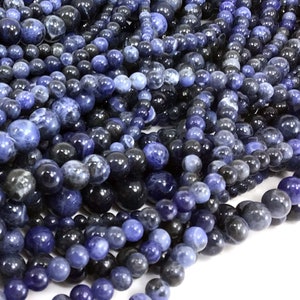 Sodalite Bead Blue Sodalite Grade AA High Quality Natural Gemstone Smooth Round Loose Bead 4MM 6MM 8MM 10MM 12MM 15&quot; strand