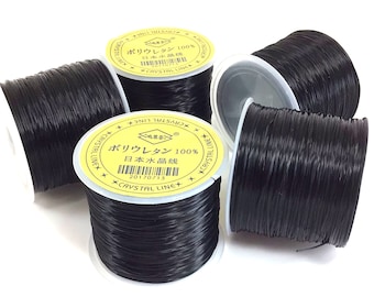 High Quality Black String Japanese Elastic Cord / Thread Crystal String 0.5MM  1 Spool 45M / 150ft Bulk Lot Options