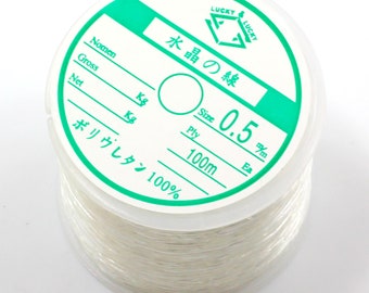 0.5mm Clear Elastic Cord 320 FT - Jewelry Making