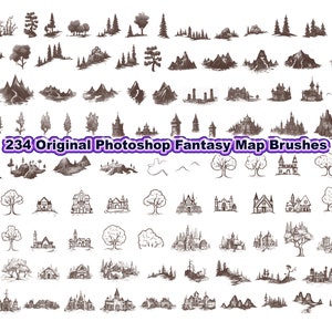234 Photoshop/Gimp Fantasy Map Brushes, Set 1