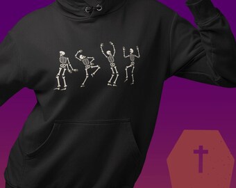 Four Skellies Hoodie, Four Dancing Skeletons Sweatshirt