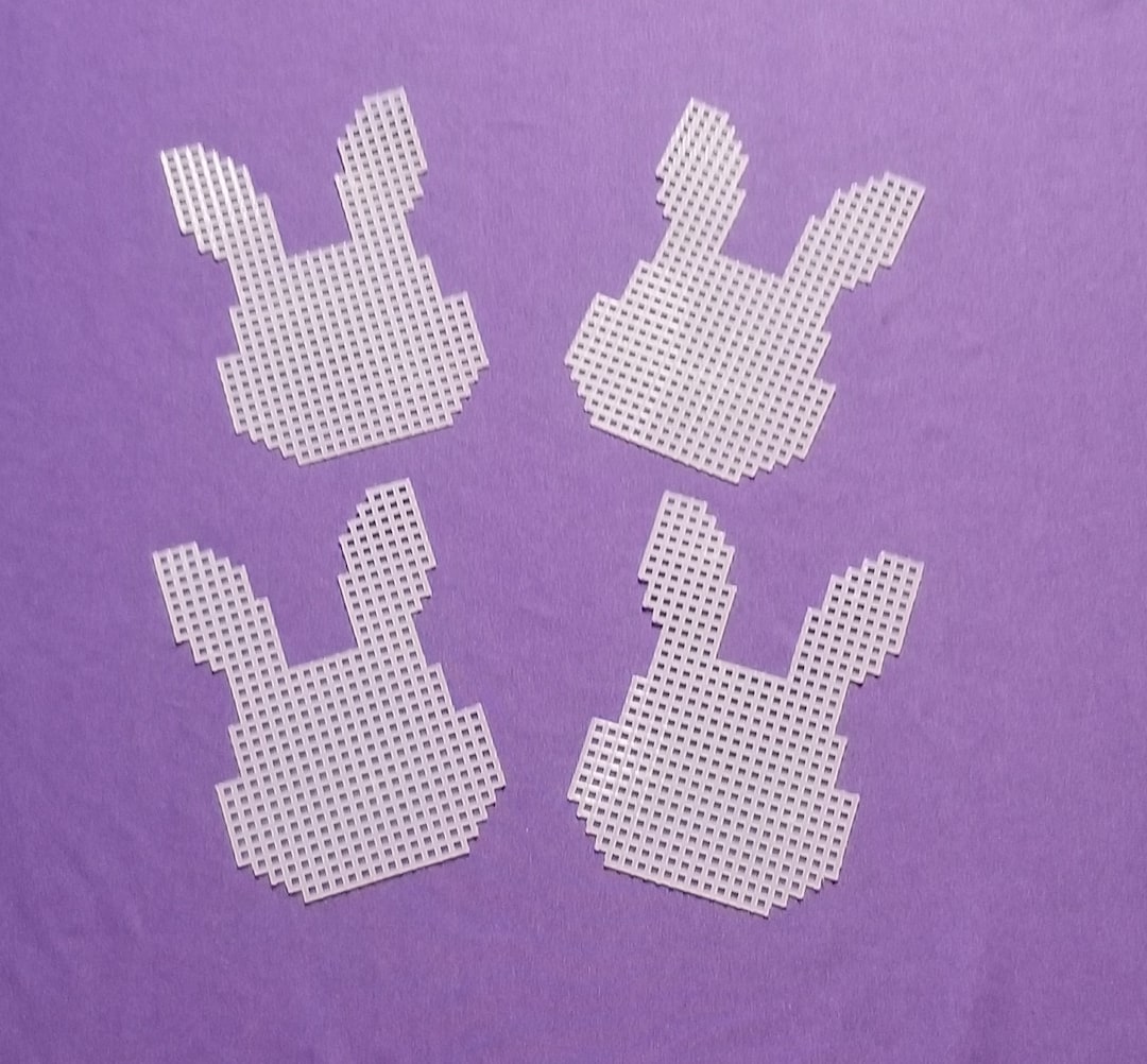 Precut Plastic Canvas Shapes, Set of 4 Easter Bunny/rabbit Heads