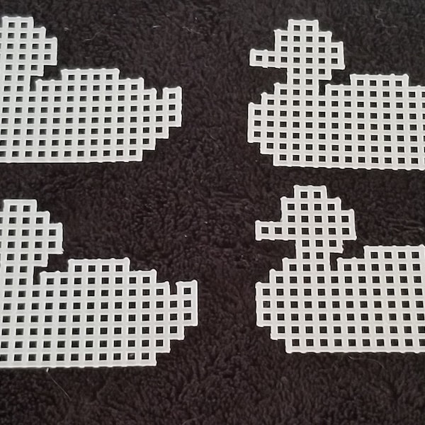 4 Plastic Canvas Duck Shapes, Needlepoint craft