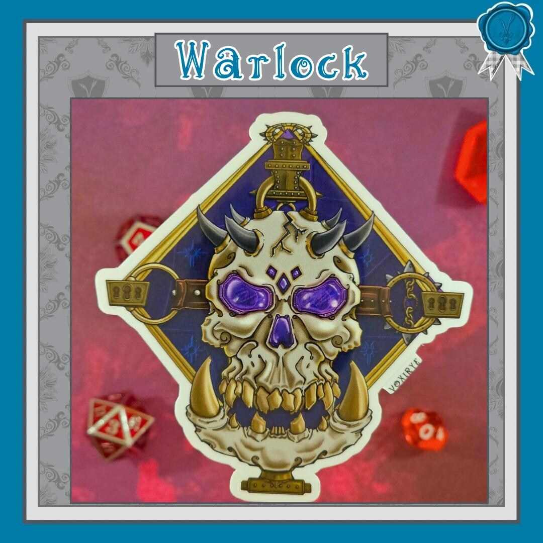 Warlock Sticker Warlock Class Sticker Dungeon and Dragon Gift for Friend Fantasy Gift ...