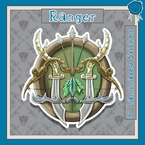 Ranger Class Sticker Dungeon and Dragon Gift for Friend Fantasy Gift for Role Player Gift for Fantasy Lover of TTRPG Decoration for Gamers