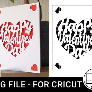 Kartka na Walentynki - SVG Cutfile dla Cricut Joy i Maker itp. - Kartka okolicznościowa - Pobieranie cyfrowe dla maszyny tnącej
