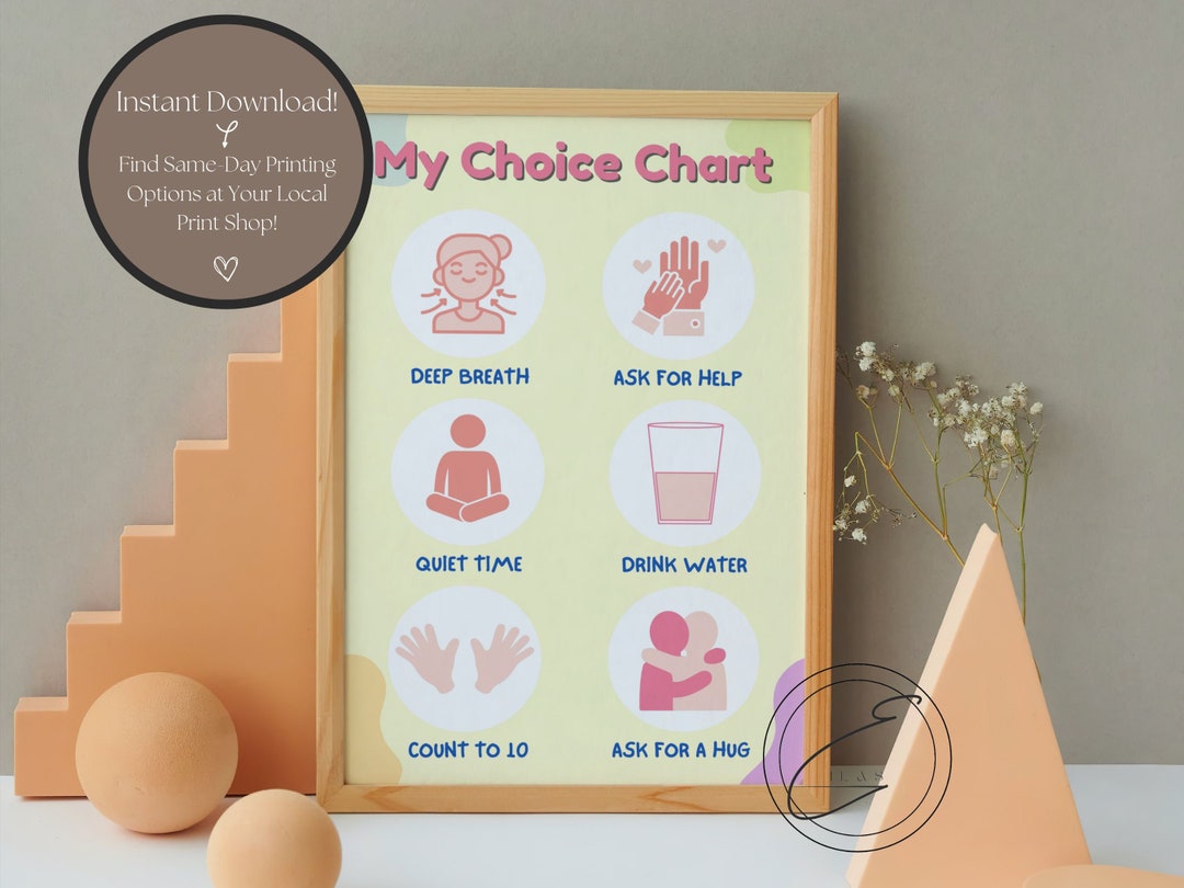 Toddler Choice Chart Instant Digital Download Social Emotional Learning ...