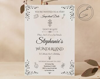 Alice in Wonderland Invite Template | Personalize | DIY Editing | Tea Party | Birthday | Bridal | Baby Shower | Bachelorette | Formal