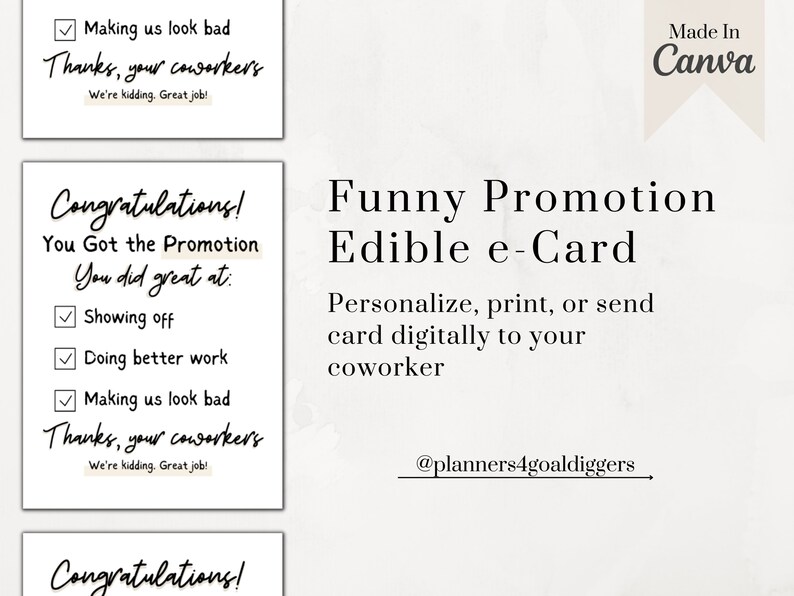 Promotion Digital Card Funny Printable Promotion Card Etsy
