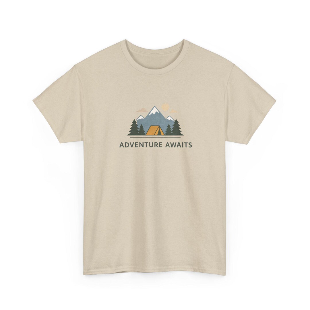 Adventure Awaits Mountain Tent Tee | Outdoor Camping Shirt - Etsy