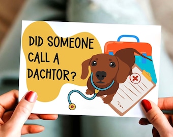 Dog get well soon card printable for kid get well card digital download dachshund card feel better soon card for friend surgery recovery