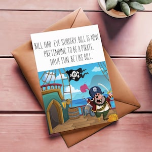 Cataract surgery card eye operation card funny get well soon card funny encouragement card for man get well after surgery recovery card