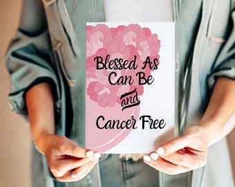 Breast cancer survivor card personalized cancer free anniversary card for cancer remission gift for women cancer free party card for her
