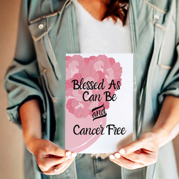 Breast cancer survivor card personalized cancer free anniversary card for cancer remission gift for women cancer free party card for her