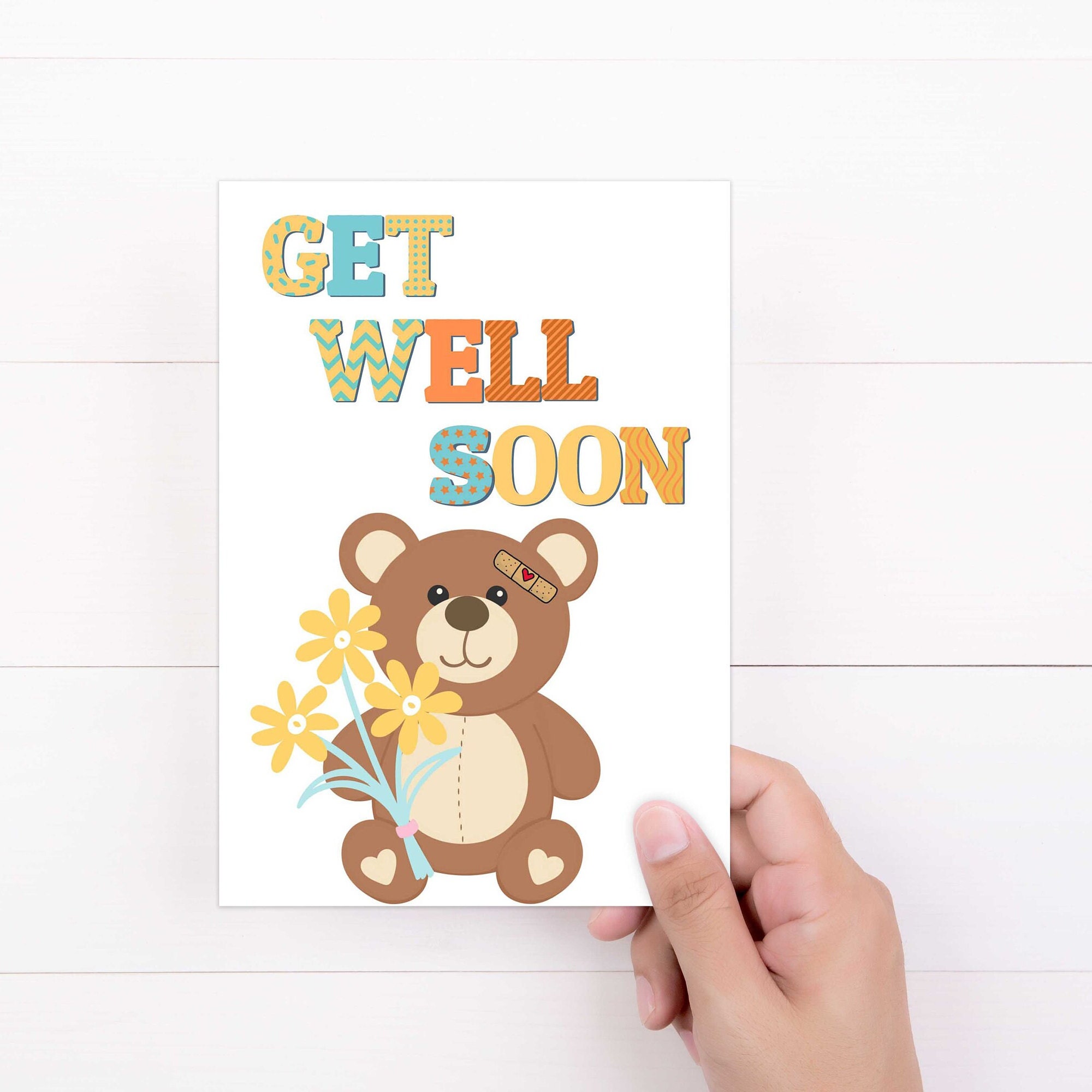 Take It Easy Teddy Bear Get Well Card