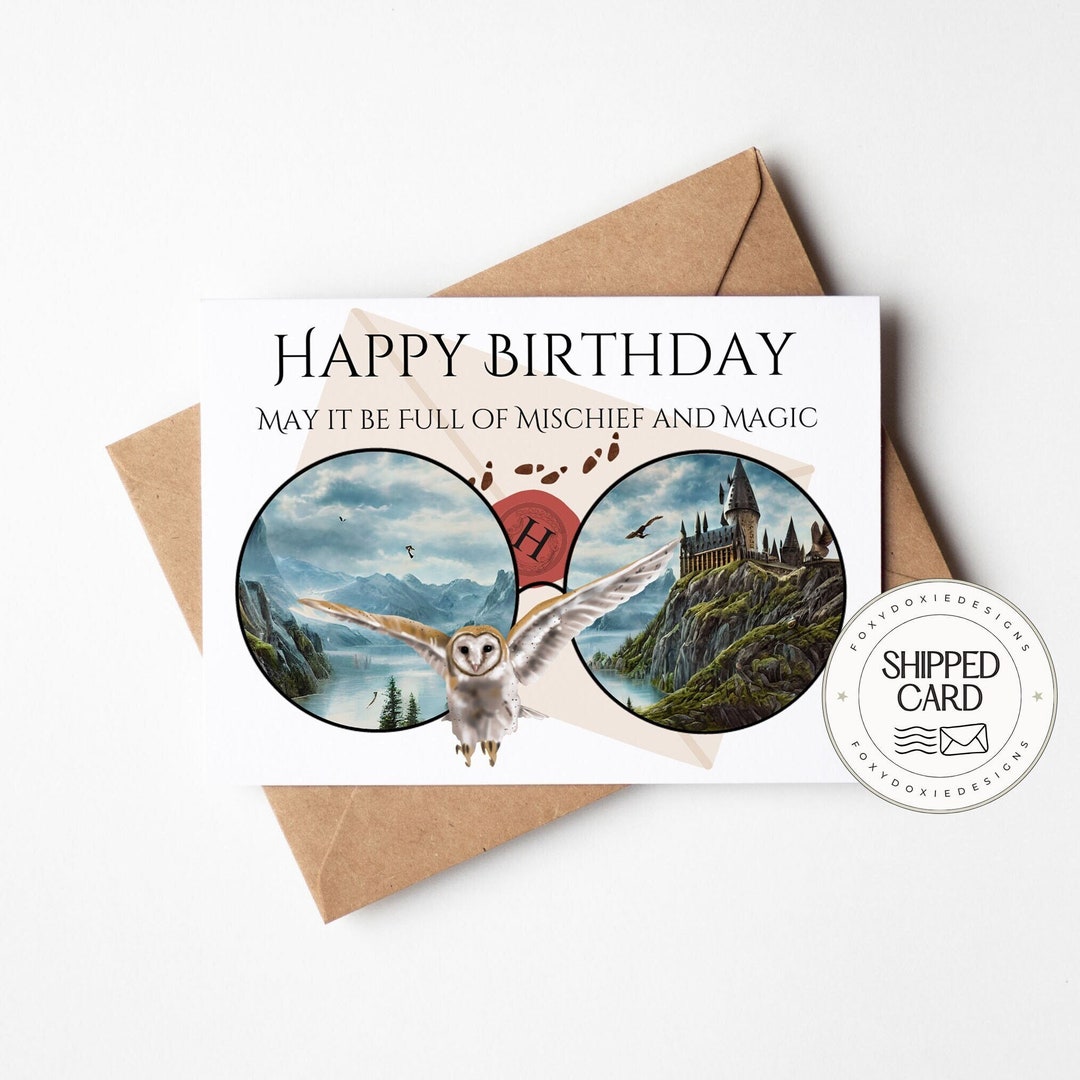 Wizard Birthday Greeting Card for Kids, Magical Birthday Card for Book ...