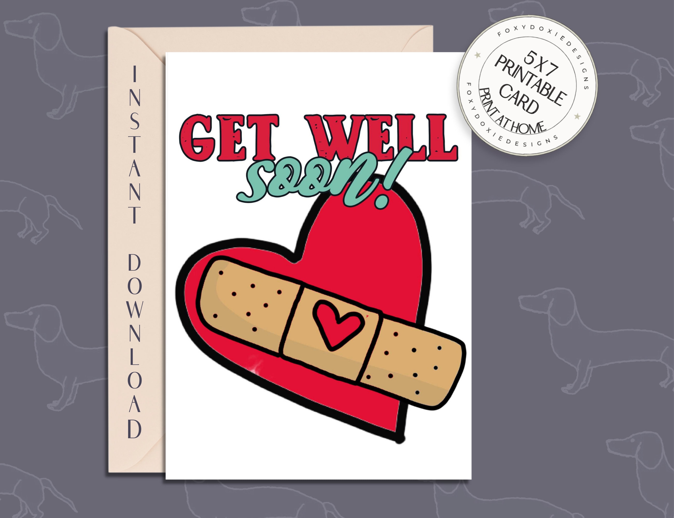 Get Well Soon Card for Her Printable Get Well Greeting Card Etsy