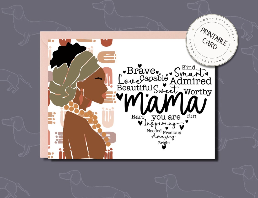 African American Mothers Day Card From Daughter Printable - Etsy