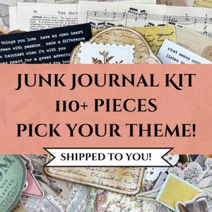 Custom junk journal themes bundle kit junk journal DIY kit gift for crafter junk journal bundle journaling supplies paper crafting kit