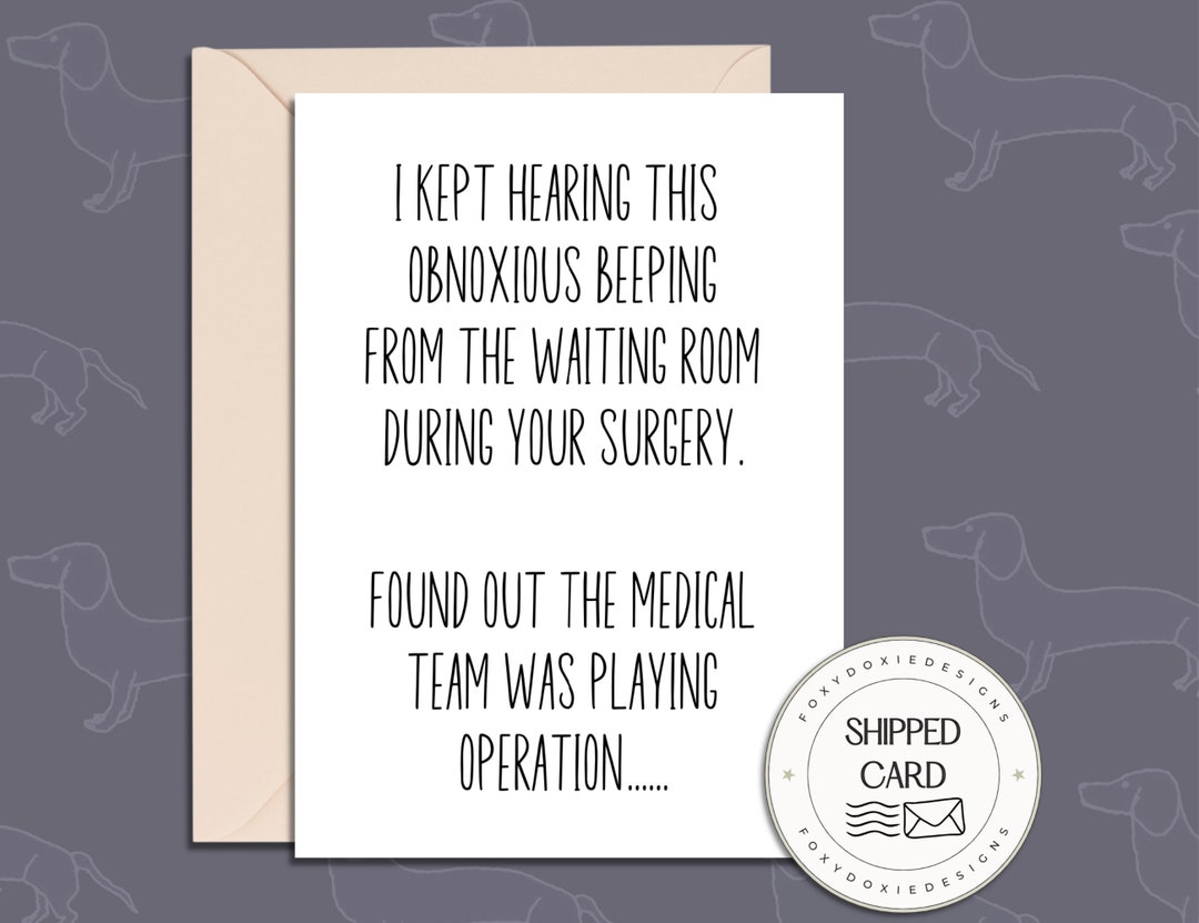 After Surgery Funny Get Well Card Shoulder Surgery Card - Etsy