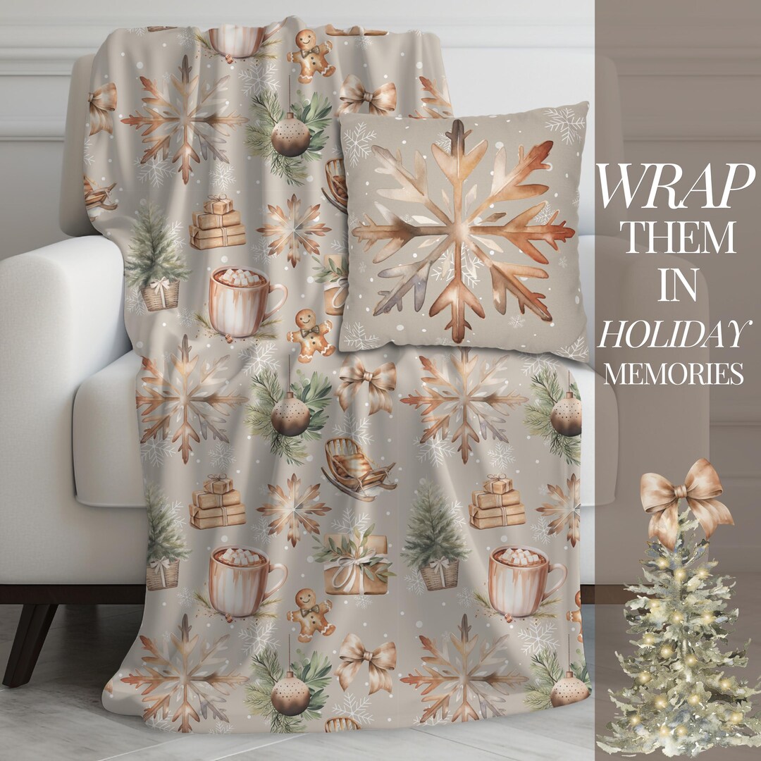 Rustic Christmas Blanket Cozy Holiday Throw Blanket Home Decor