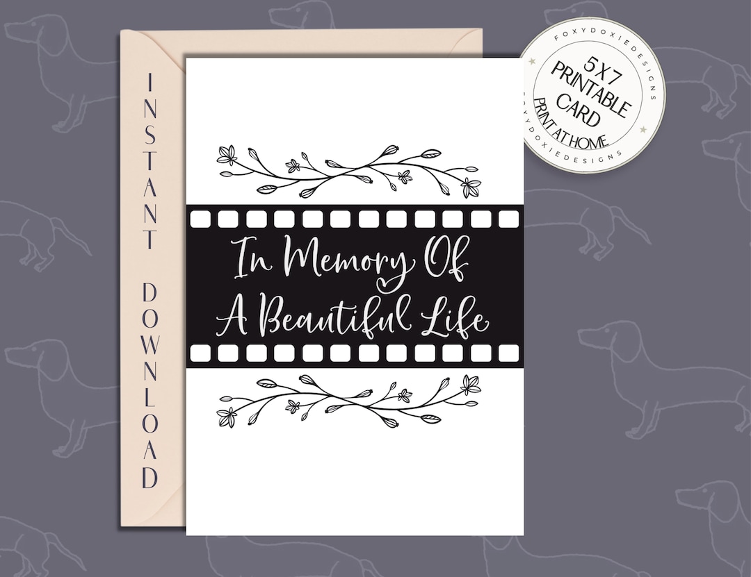 In Memory of Cards Bereavement Card Printable Funeral - Etsy