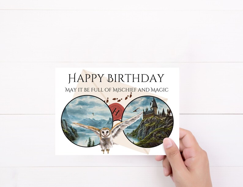 Wizard Birthday Greeting Card for Kids, Magical Birthday Card for Book ...