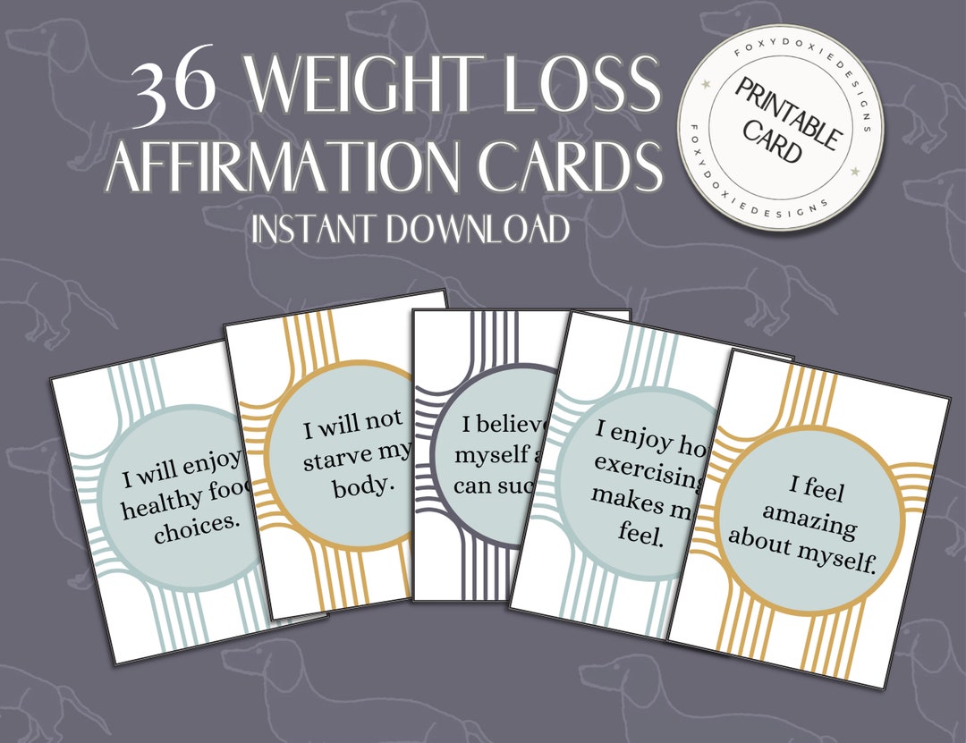 Weight Loss Affirmation Cards Printable, I Am Strong and Capable Body