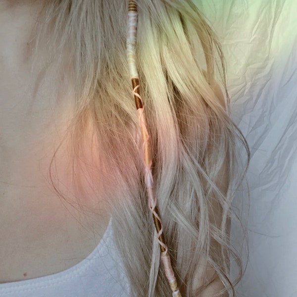 fairy hair jewelry | boho hair wrap | custom made | festival hair | charms | angel aura quartz | hair extension