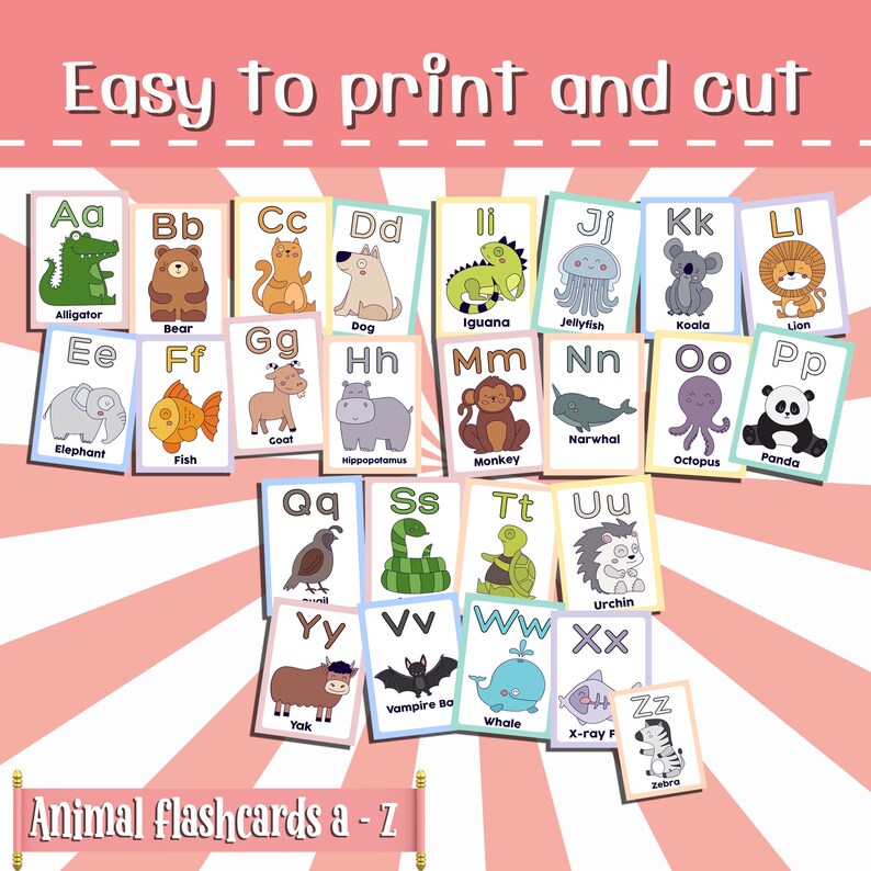 ABC Flashcards, Editable Flashcards for Kids, AZ Cards, Learn Abcs