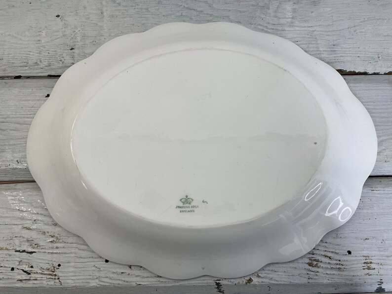Vintage Large Ironstone Platter Johnson Brothers Serving Platter Pink