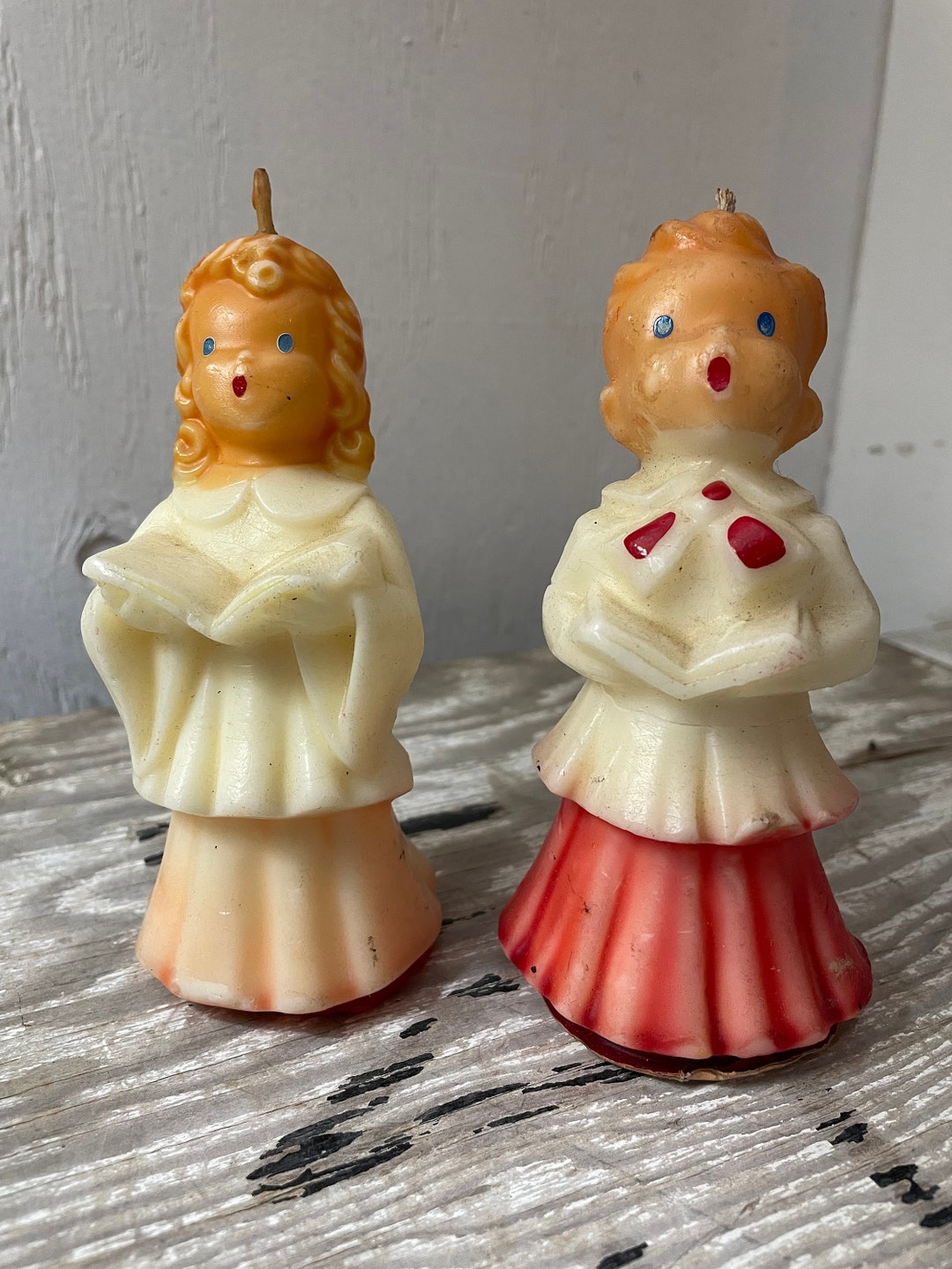2 Vintage Gurley Candles Choir Singers Christmas Etsy