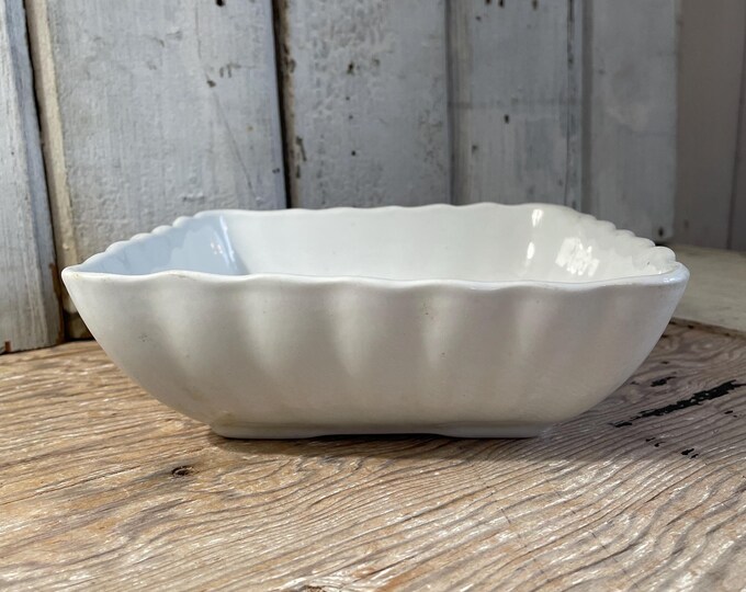 Vintage Ironstone Lady Finger Bowl - Square Ironstone Dish - English ...