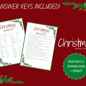 Christmas Games Printable, Printable Christmas Games for Kids, Instant ...