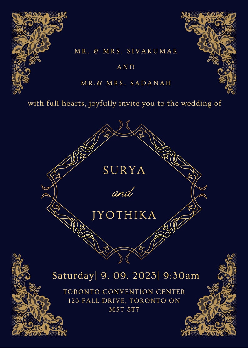 Hindu Wedding Invitation, Tamil Wedding Invitation, Wedding Invitation