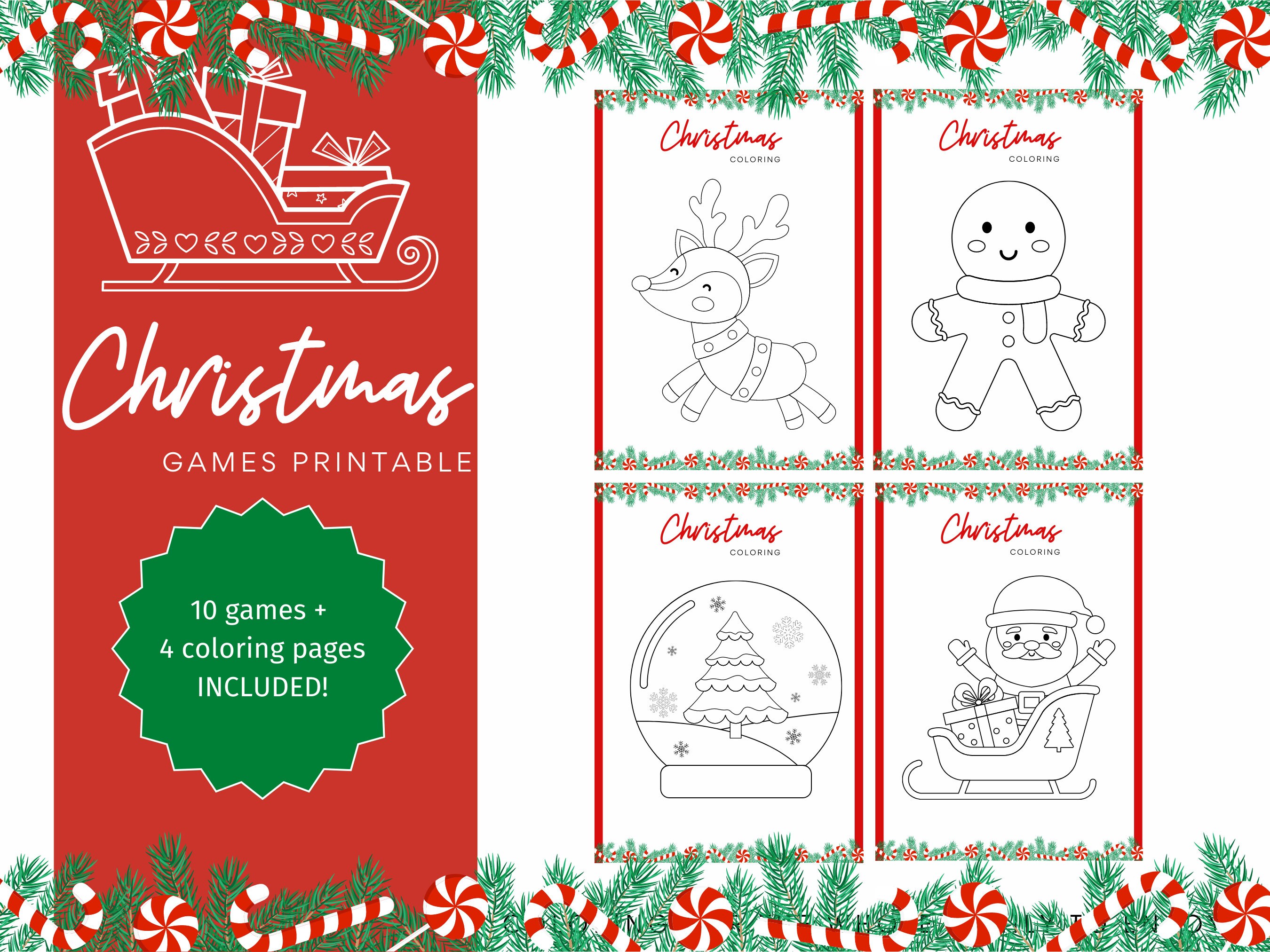 Christmas Games Printable Printable Christmas Games For Kids Instant 