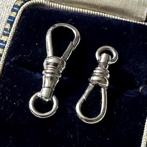 Vintage Silver-Tone Dog Clip NOS | Antique-Style Pocket Watch Swivel Clasp for Albert Chains, Fobs, Charms | 19mm & 23mm