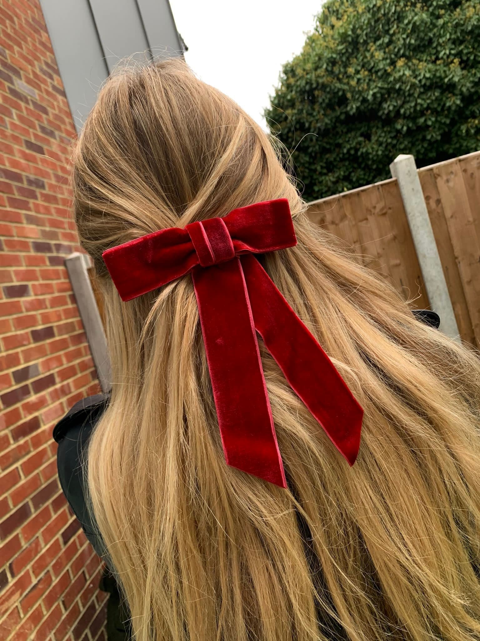 Red Ribbon Hair Clip