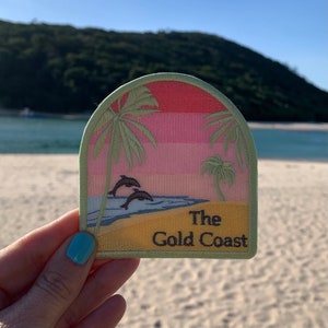 travel patch, patch, Gold coast, Australia, sew on patch, patch travel, Australia travel patch, embroider patch, travel souvenir,