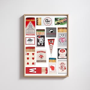 UW-Madison Match Box Collage - Druckbare Kunst