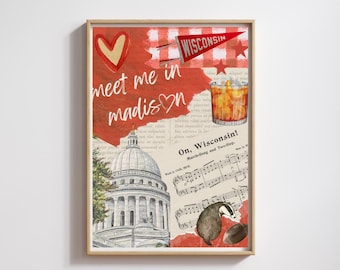 UW-Madison Scrapbook Print | Printable Wall Art | Wisconsin Prints
