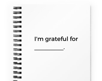Cuaderno de espiral de diario de gratitud, agradecido por este diario, diario en blanco de gratitud, diario agradecido, regalo de gratitud, regalo de amante del diario