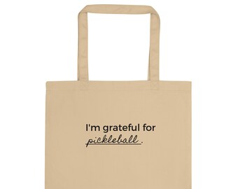 Pickleball Dankbarkeit Öko-Einkaufstasche, dankbar für Pickleball, Pickleball-Liebhaber, Pickleball-Einkaufstasche, Pickleball-Player, Geschenk für Pickleball