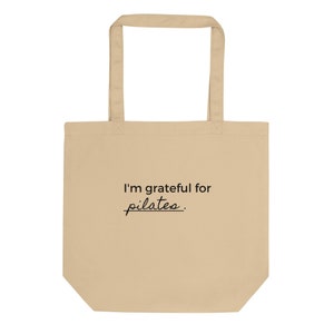Pilates Gratitude Eco Tote Bag, Grateful for Pilates Bag, Pilates Tote Bag, Love Pilates Tote Bag, Gift for Pilates Lover
